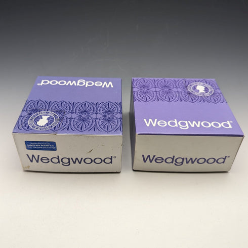 1977 Wedgwood Queen Elizabeth Jubilee Candy Box Pair Royal Blue
